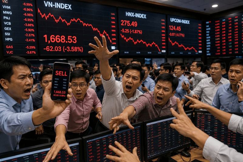 Loạt cổ phiếu bluechips đồng loạt giảm sâu, VN-Index “bốc hơi” hơn 62 điểm